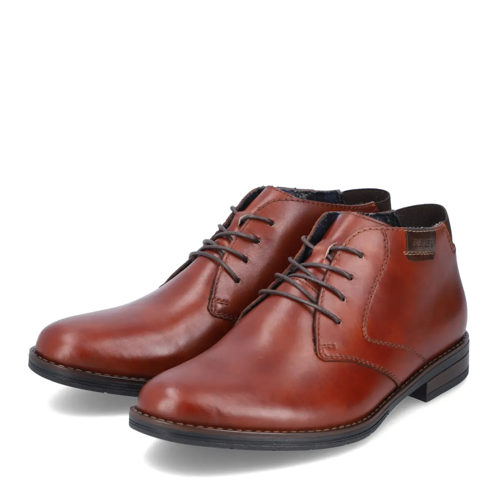 New Rieker Meskie Sznurowane Buty W Kolorze Lisiego Brazu