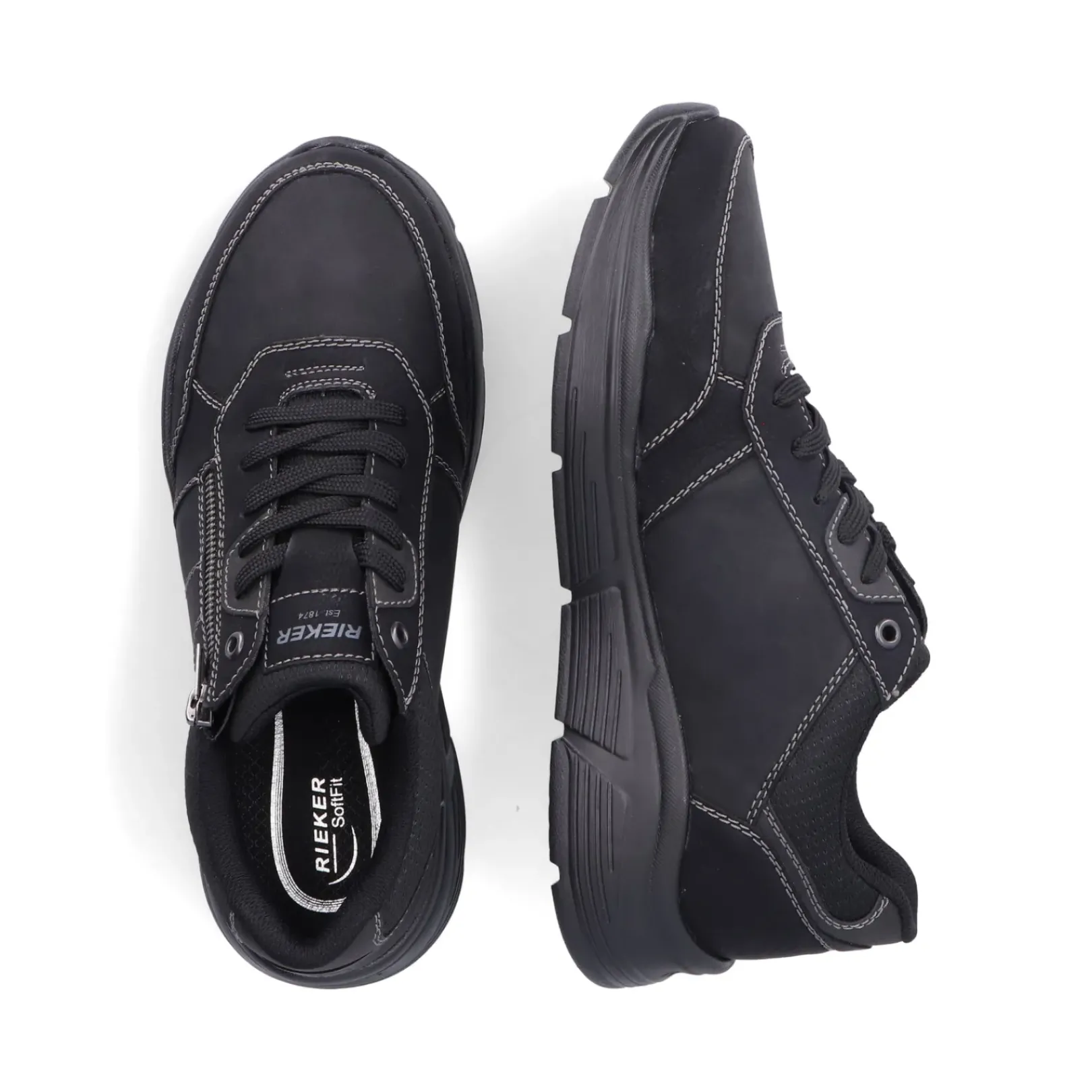 Clearance Rieker Meskie Sznurowane Buty W Kolorze Asfaltowo-Czarnym