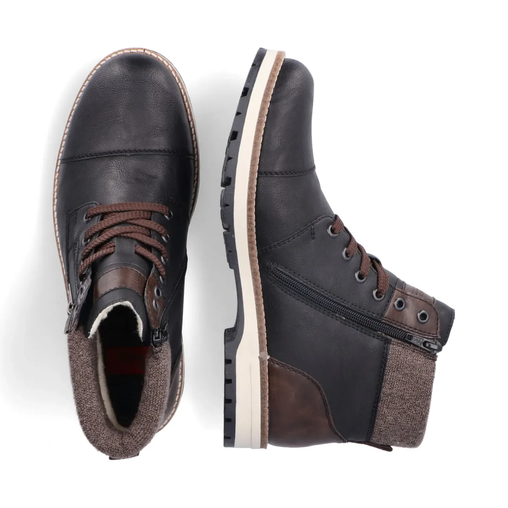 Sale Rieker Meskie Sznurowane Buty , Nocna, Czarna