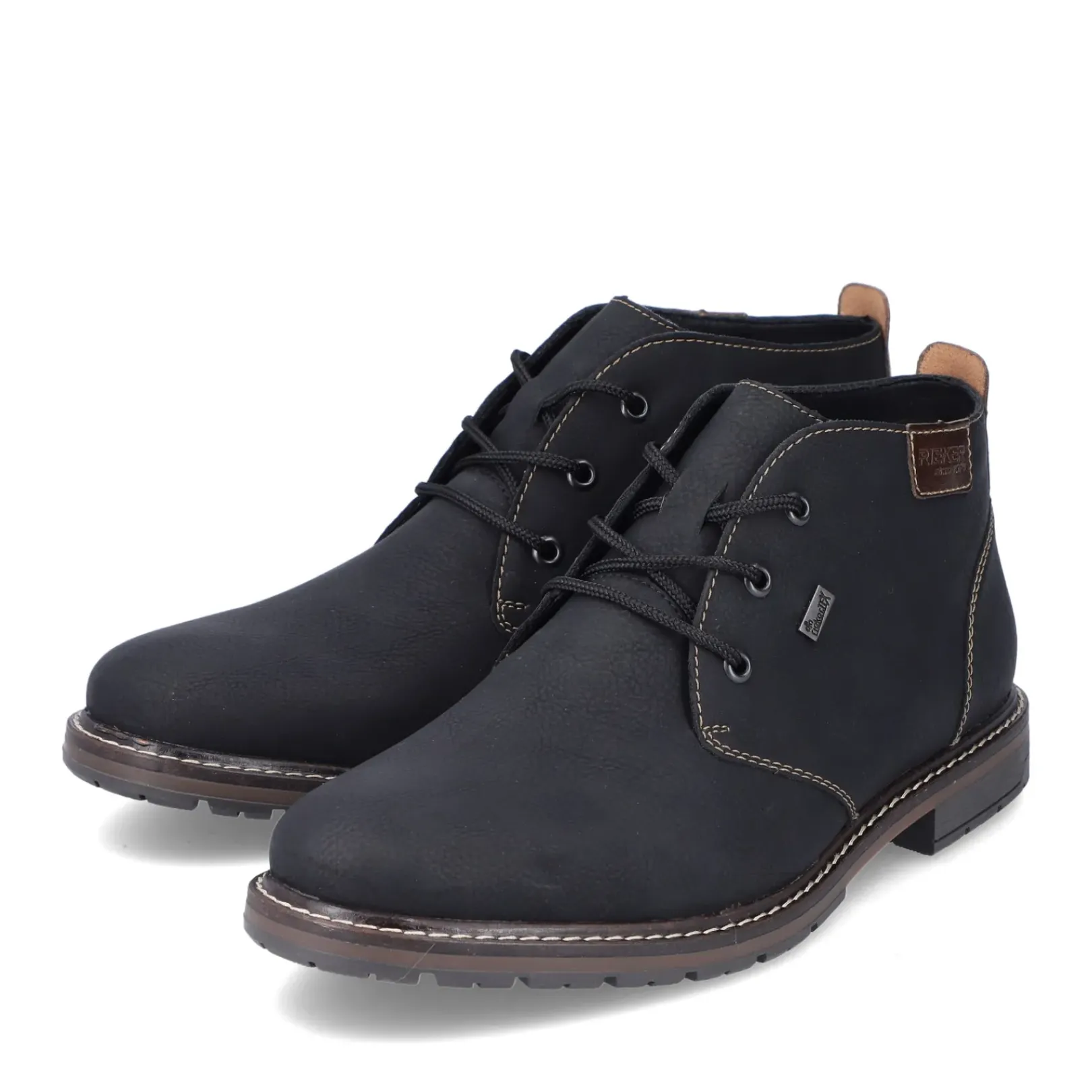 Best Rieker Meskie Sznurowane Buty W Kolorze Asfaltowo-Czarnym