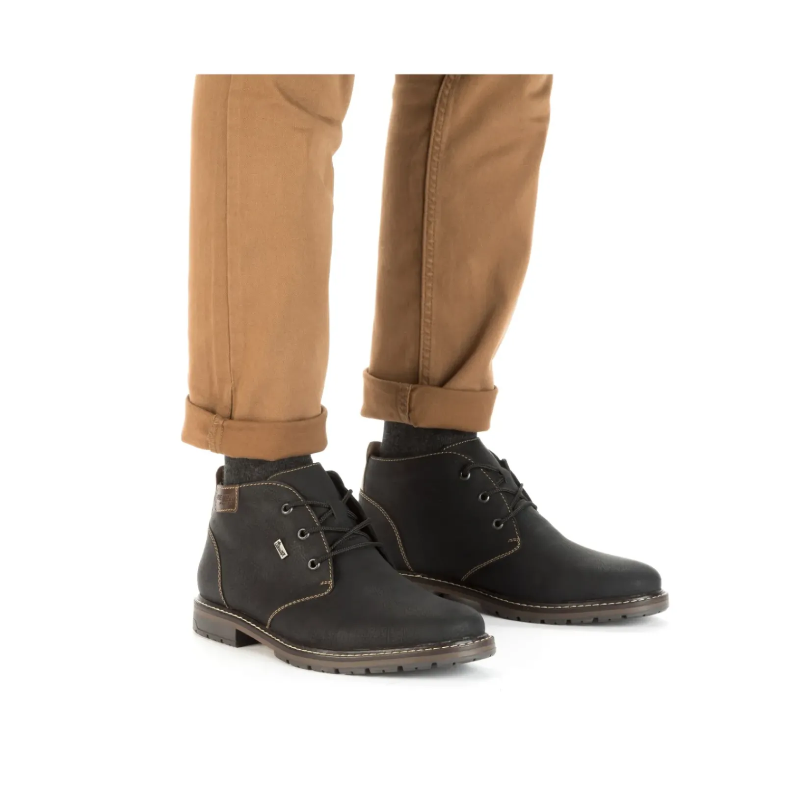 Best Rieker Meskie Sznurowane Buty W Kolorze Asfaltowo-Czarnym