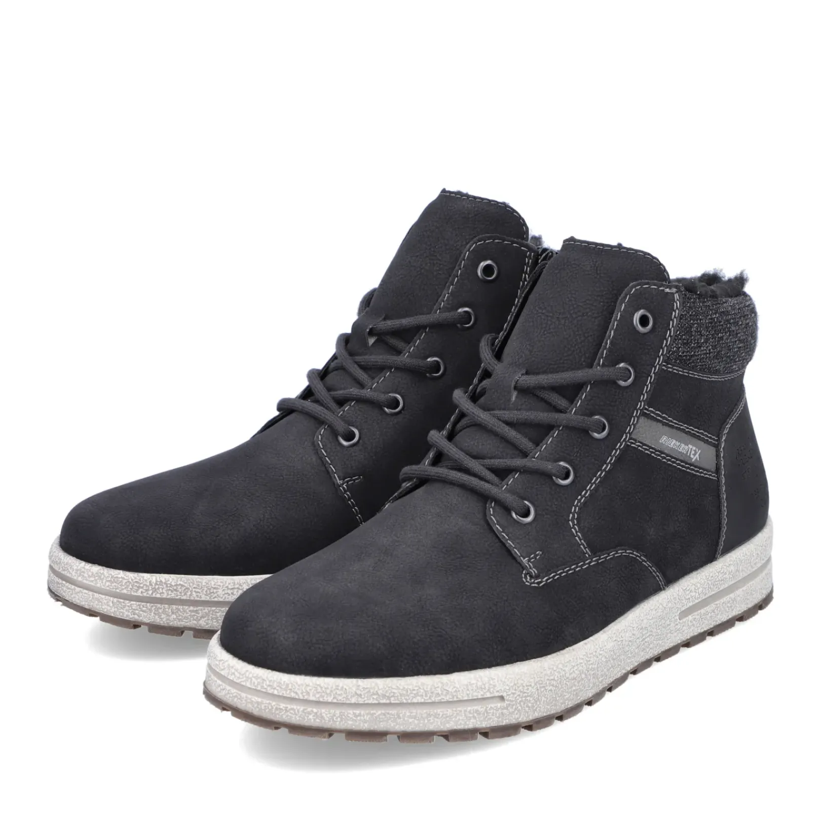 Best Rieker Meskie Sznurowane Buty W Kolorze Asfaltowo-Czarnym
