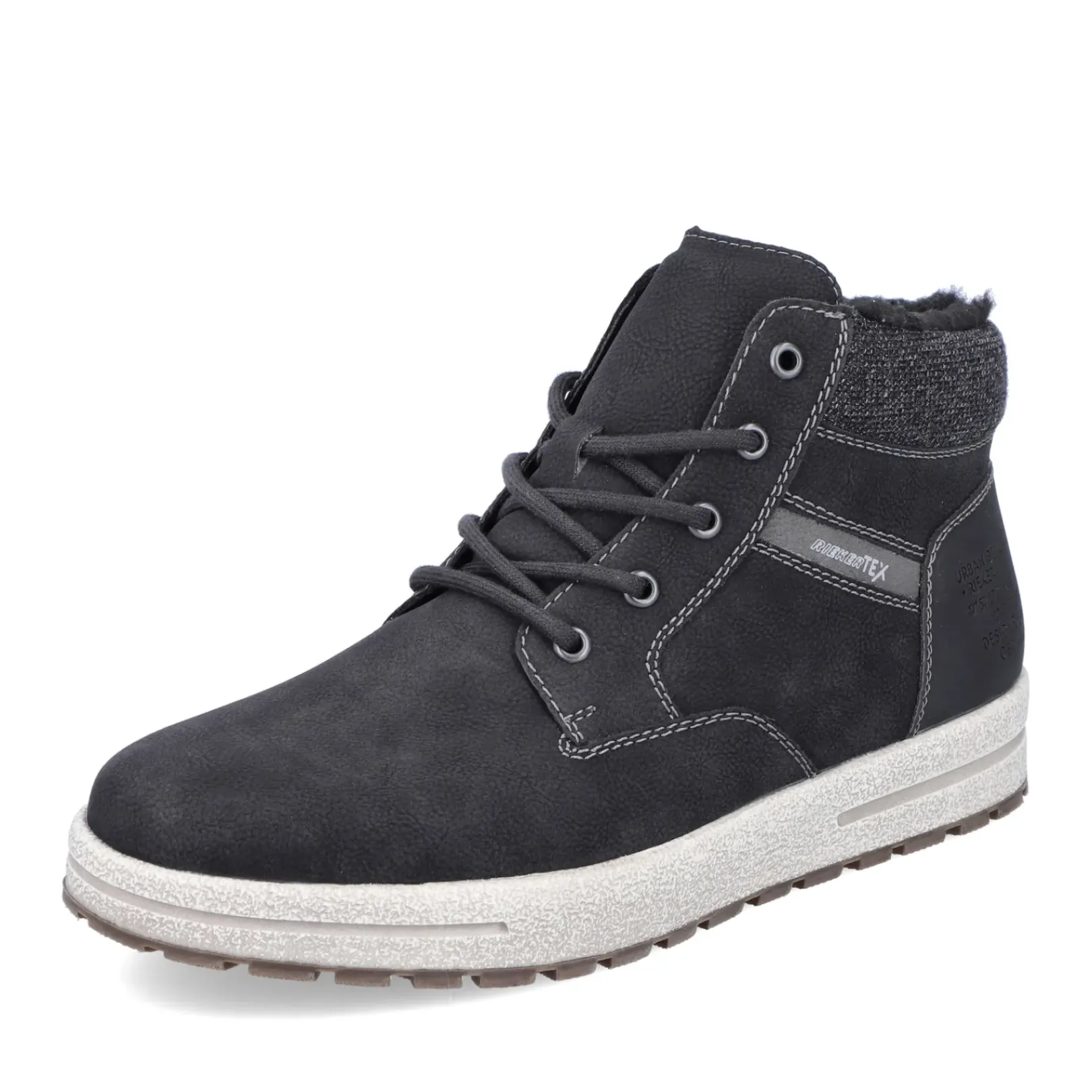 Best Rieker Meskie Sznurowane Buty W Kolorze Asfaltowo-Czarnym