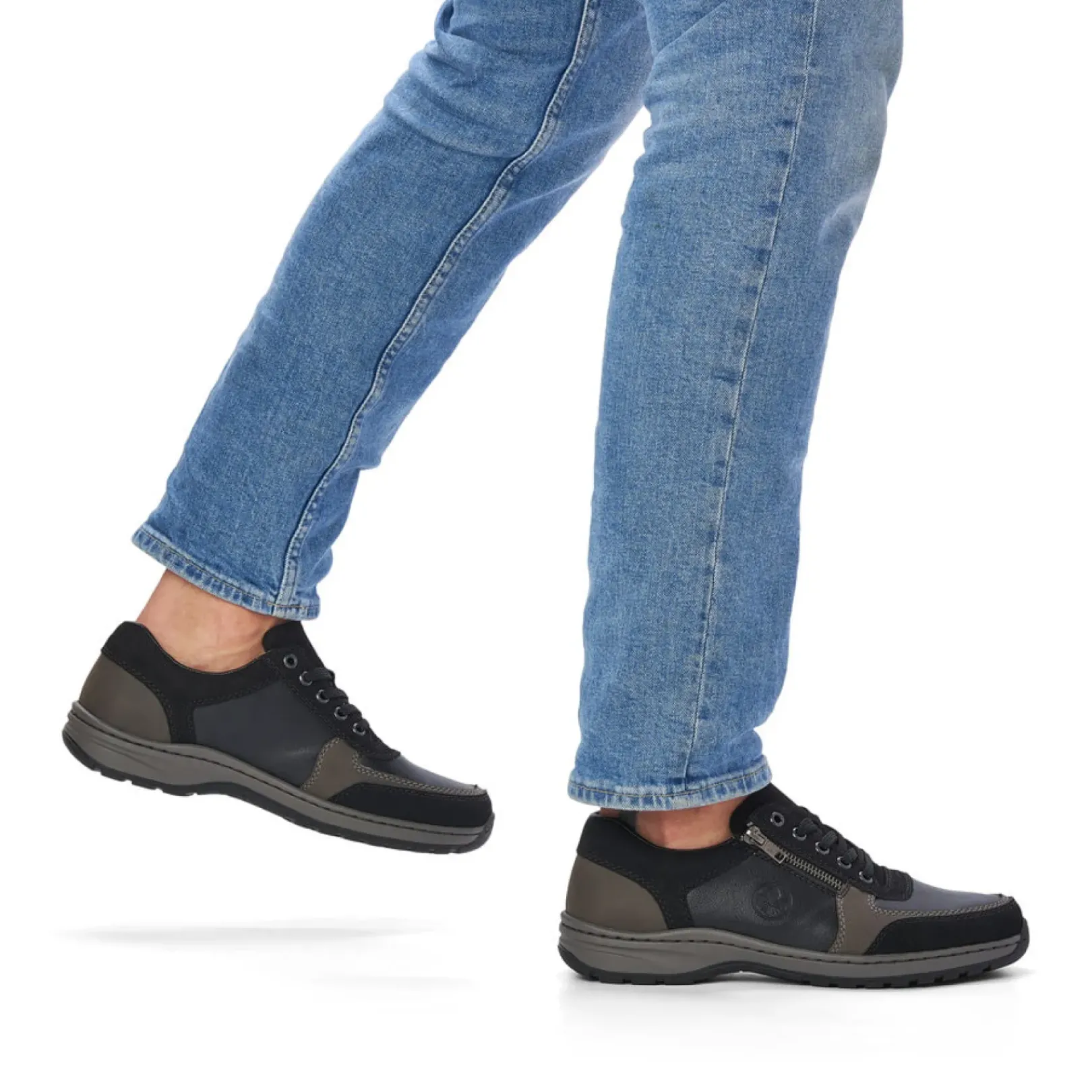 Online Rieker Meskie Sznurowane Buty W Kolorze Asfaltowo-Czarnym