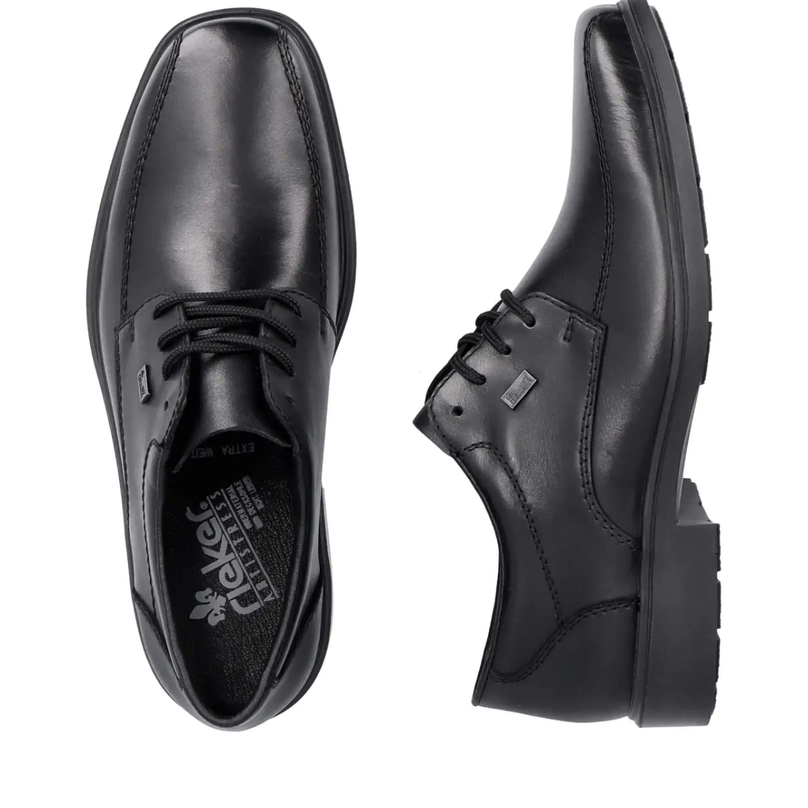Sale Rieker Meskie Sznurowane Buty W Kolorze Ciemnej Czerni