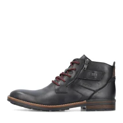 Hot Rieker Meskie Sznurowane Buty W Kolorze Czarnym, Blyszczacym