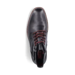 Hot Rieker Meskie Sznurowane Buty W Kolorze Czarnym, Blyszczacym