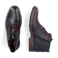 Hot Rieker Meskie Sznurowane Buty W Kolorze Czarnym, Blyszczacym