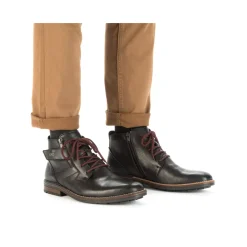 Hot Rieker Meskie Sznurowane Buty W Kolorze Czarnym, Blyszczacym