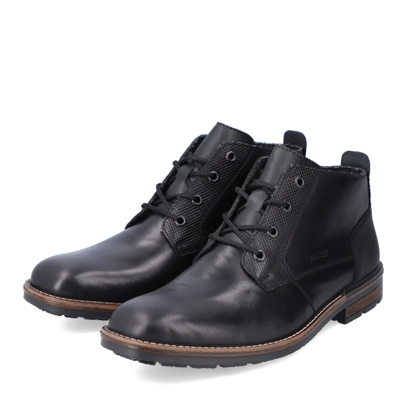 Discount Rieker Meskie Sznurowane Buty W Kolorze Czarnym, Blyszczacym