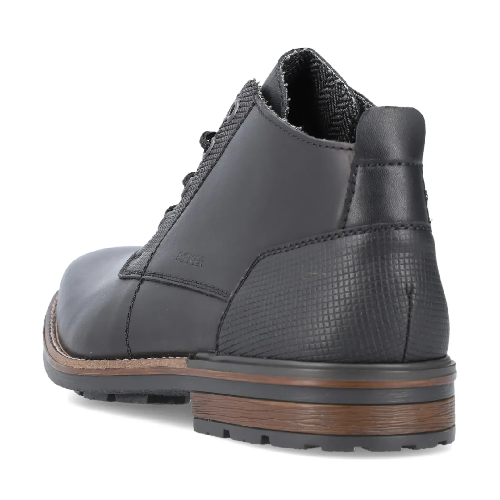 Discount Rieker Meskie Sznurowane Buty W Kolorze Czarnym, Blyszczacym