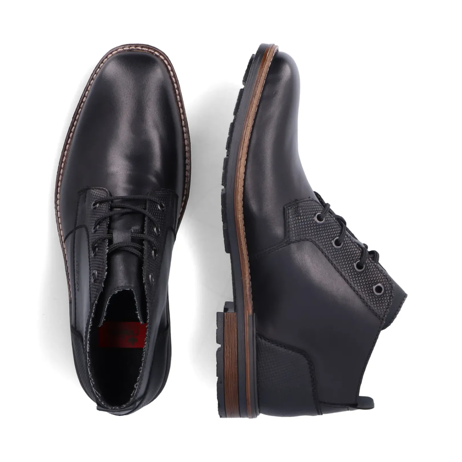 Discount Rieker Meskie Sznurowane Buty W Kolorze Czarnym, Blyszczacym