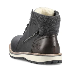 Hot Rieker Meskie Sznurowane Buty , Asfaltowe, Czarne