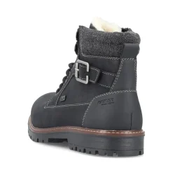 Outlet Rieker Meskie Sznurowane Buty , Asfaltowe, Czarne