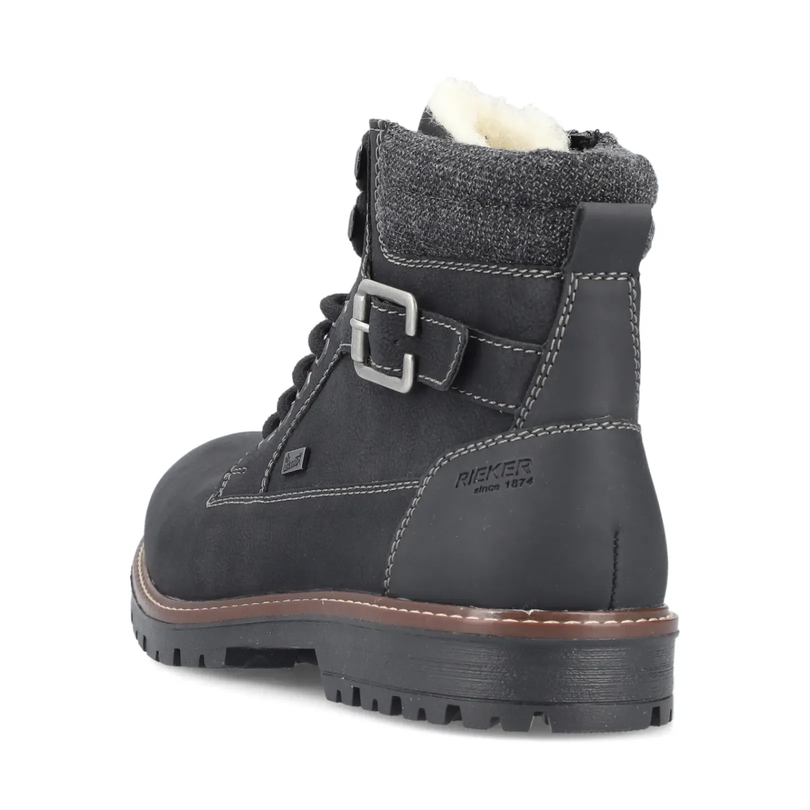 Outlet Rieker Meskie Sznurowane Buty , Asfaltowe, Czarne