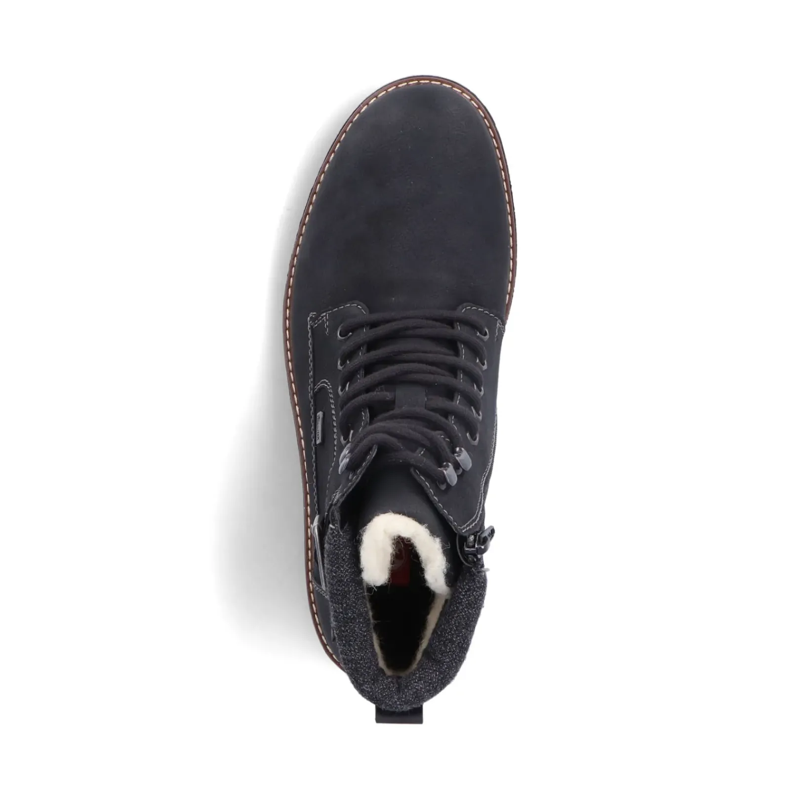 Outlet Rieker Meskie Sznurowane Buty , Asfaltowe, Czarne