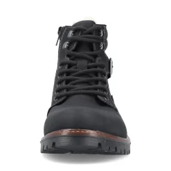 Outlet Rieker Meskie Sznurowane Buty , Asfaltowe, Czarne