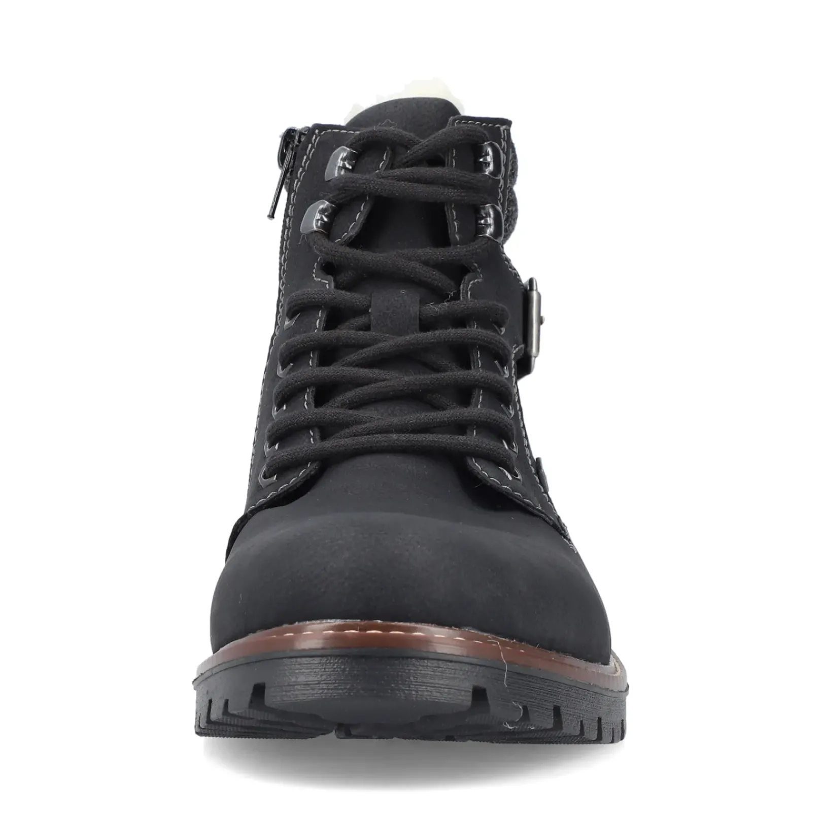 Outlet Rieker Meskie Sznurowane Buty , Asfaltowe, Czarne