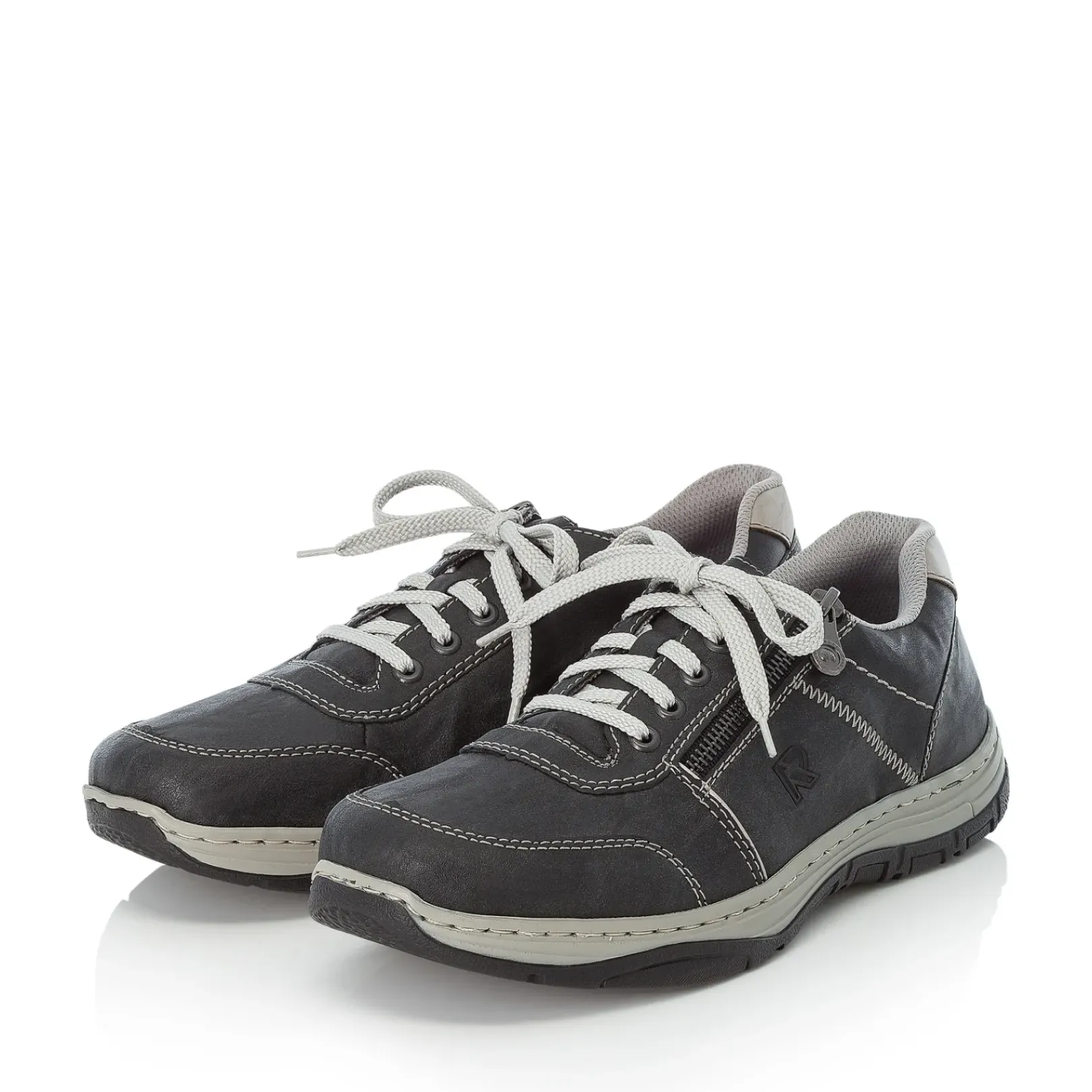 Best Rieker Meskie Sznurowane Buty Stalowo-Szaro-Biale
