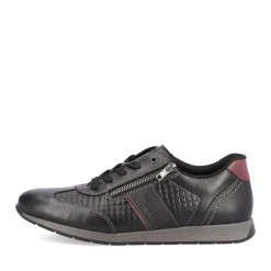 Fashion Rieker Meskie Sznurowane Buty W Kolorze Asfaltowo-Czarnym