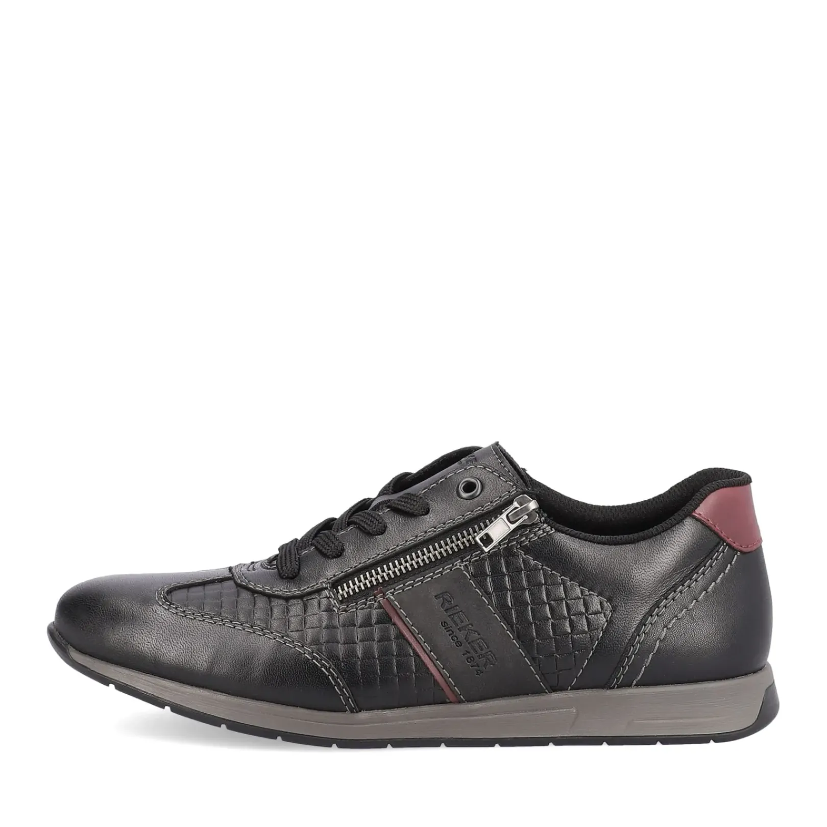 Fashion Rieker Meskie Sznurowane Buty W Kolorze Asfaltowo-Czarnym
