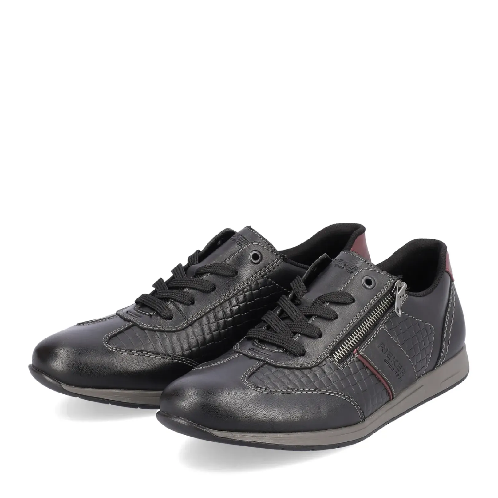 Fashion Rieker Meskie Sznurowane Buty W Kolorze Asfaltowo-Czarnym