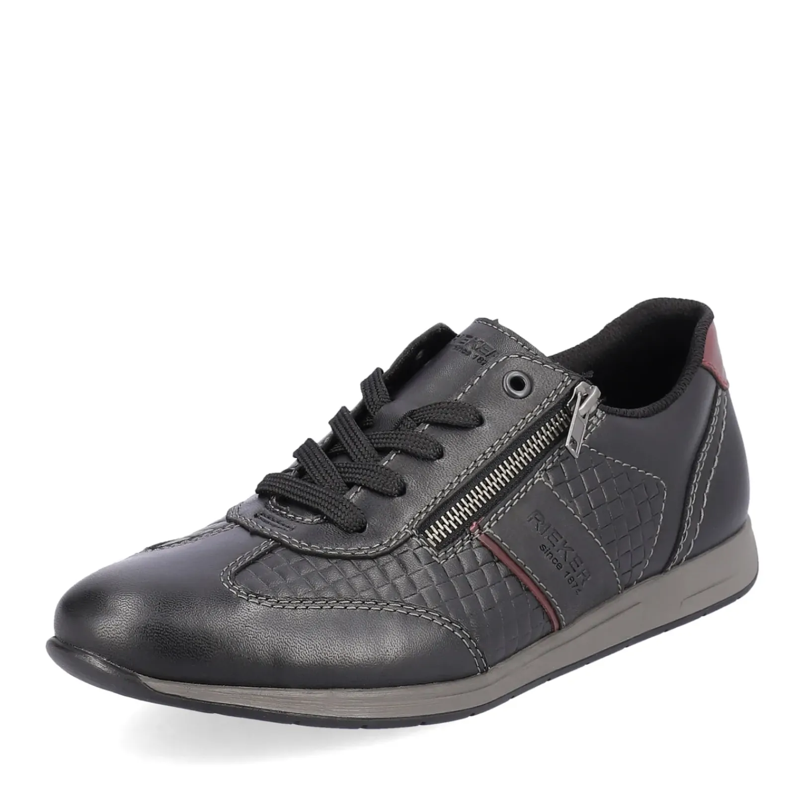 Fashion Rieker Meskie Sznurowane Buty W Kolorze Asfaltowo-Czarnym