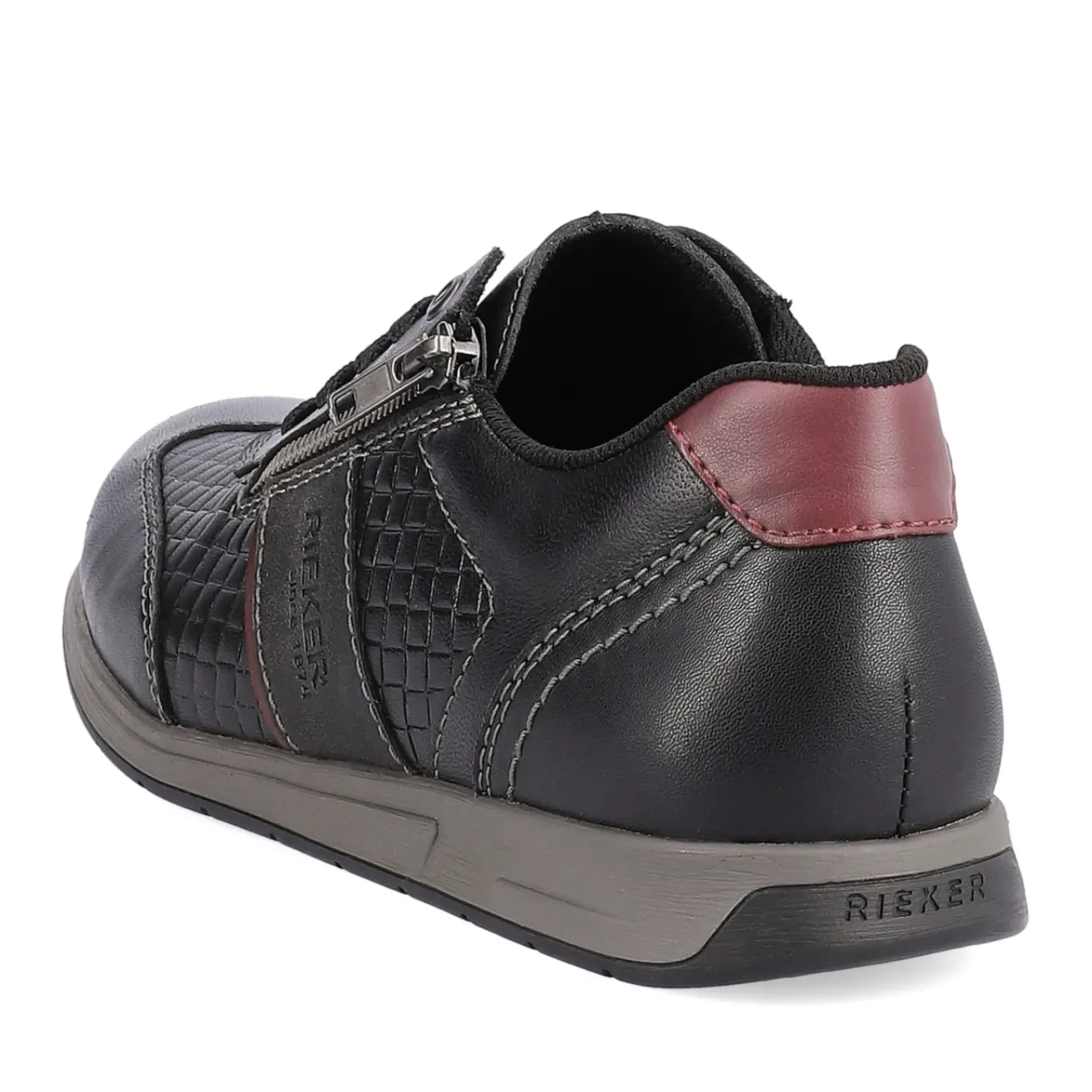 Fashion Rieker Meskie Sznurowane Buty W Kolorze Asfaltowo-Czarnym