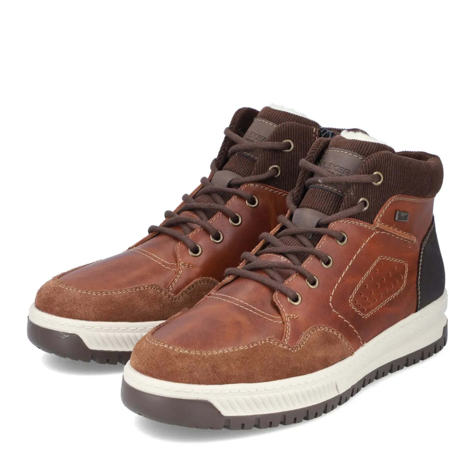 Hot Rieker Meskie Sznurowane Buty W Kolorze Lisiego Brazu