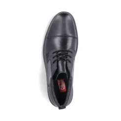 Fashion Rieker Meskie Sznurowane Buty W Kolorze Czarnym, Blyszczacym