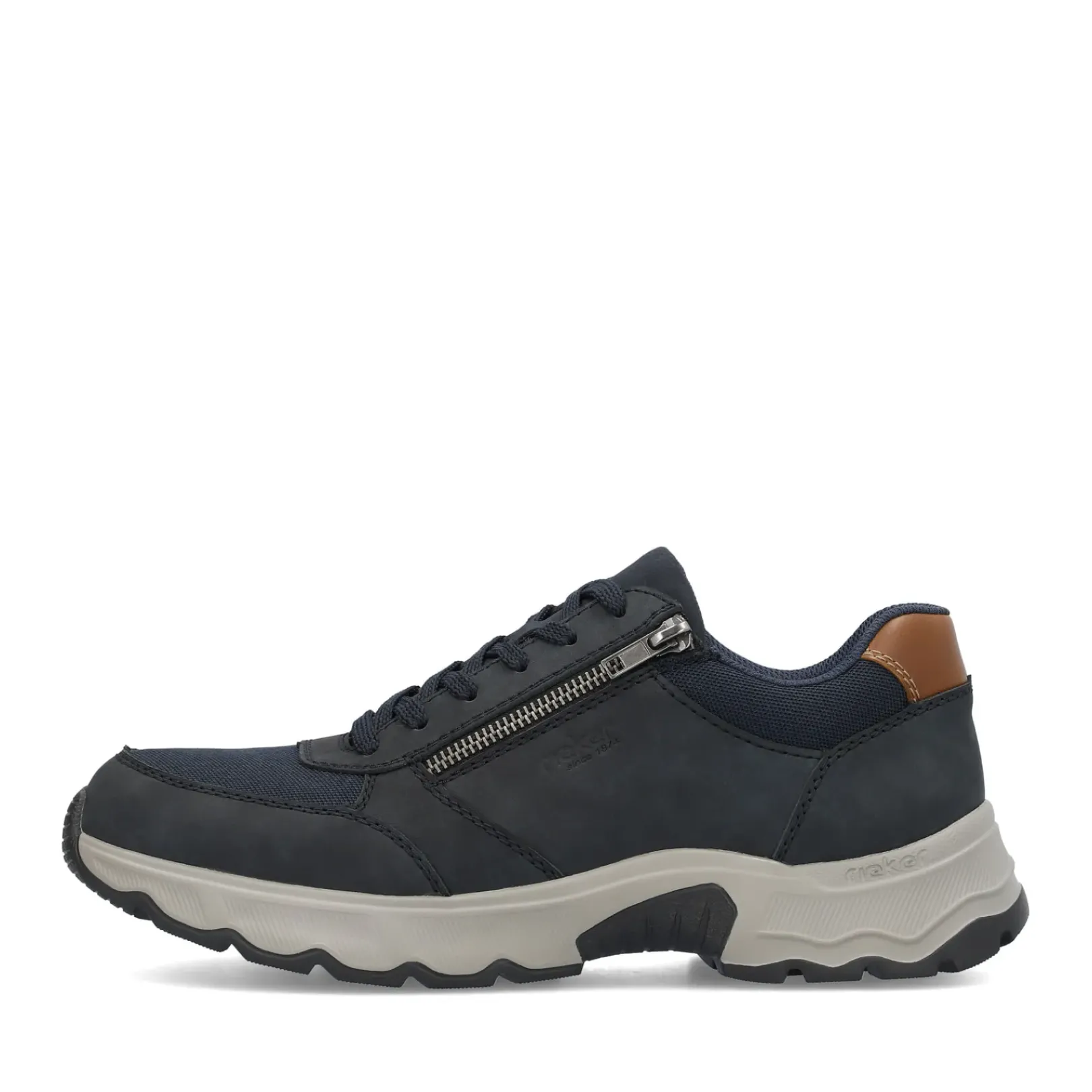Discount Rieker Meskie Sznurowane Buty W Kolorze Stalowoniebieskim