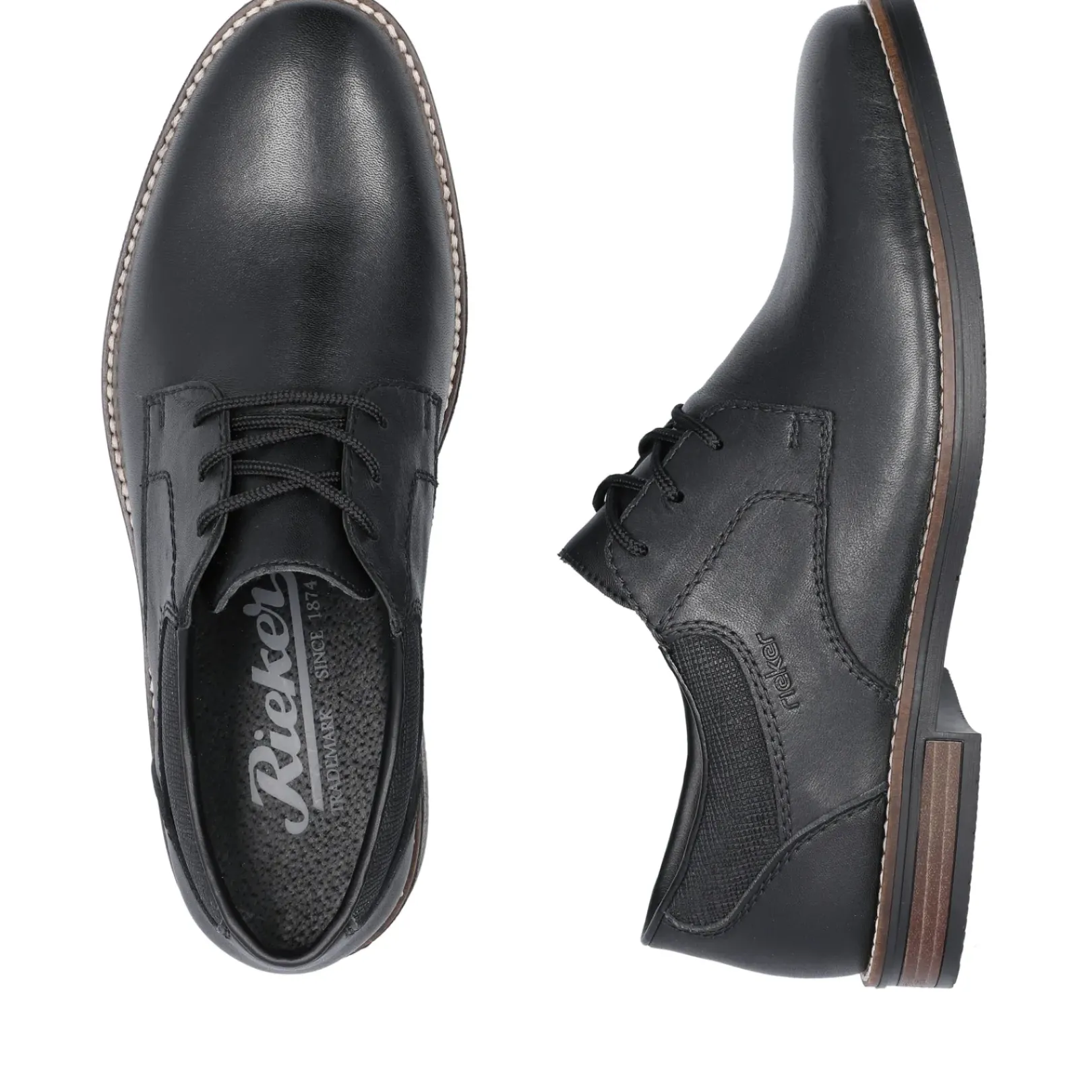 Discount Rieker Meskie Sznurowane Buty W Kolorze Nocnej Czerni