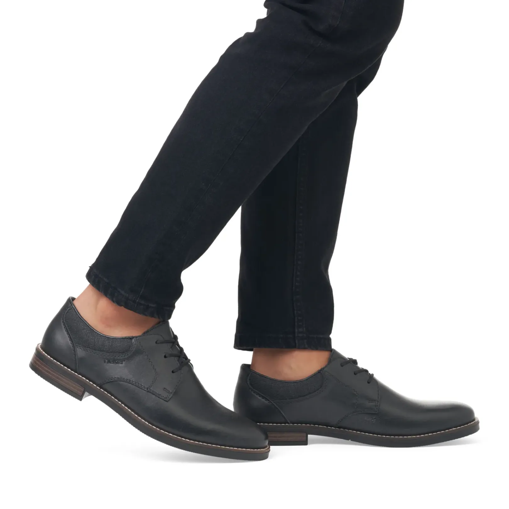 Discount Rieker Meskie Sznurowane Buty W Kolorze Nocnej Czerni