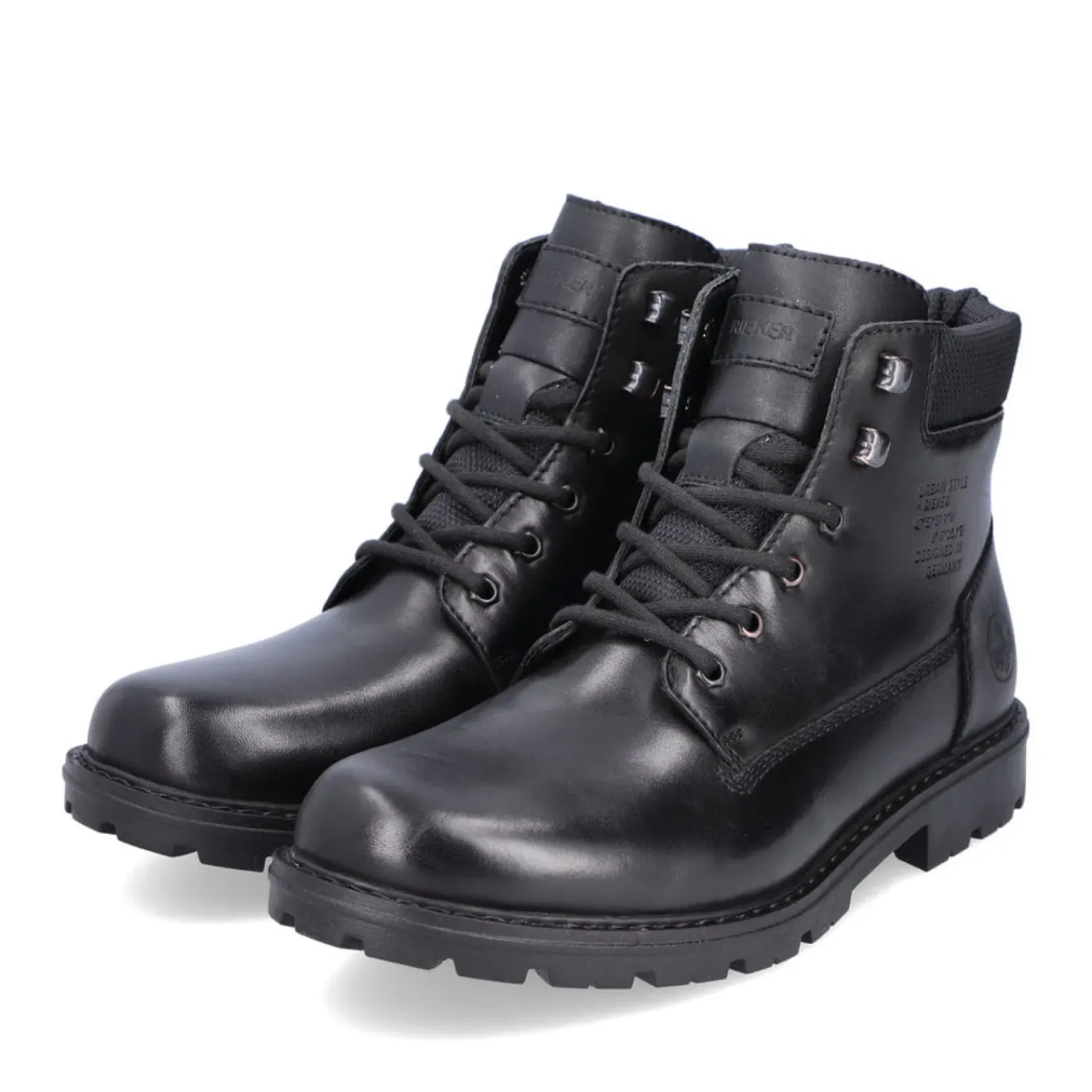 Clearance Rieker Meskie Sznurowane Buty W Kolorze Czarnym, Blyszczacym