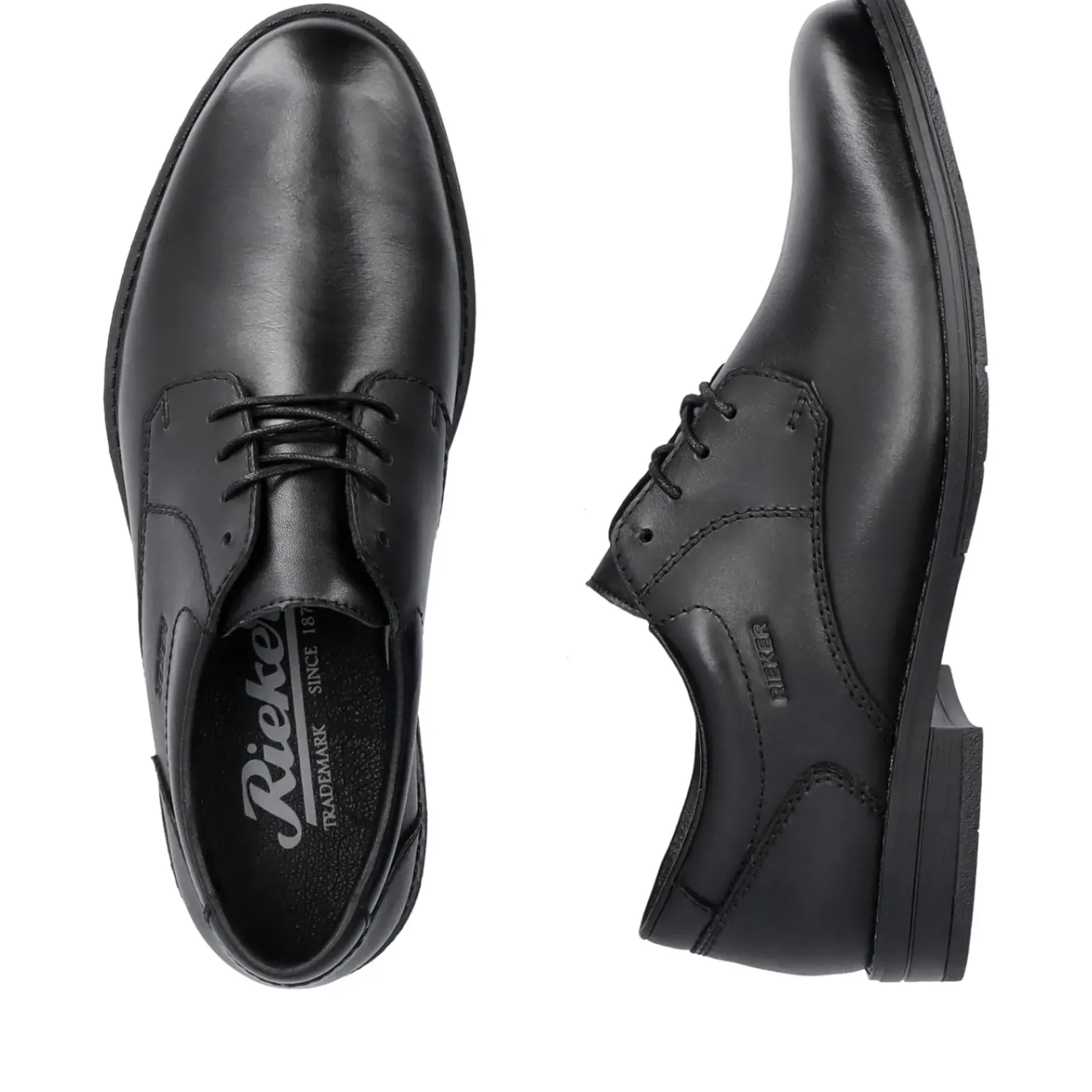 Outlet Rieker Meskie Sznurowane Buty W Kolorze Ciemnej Czerni