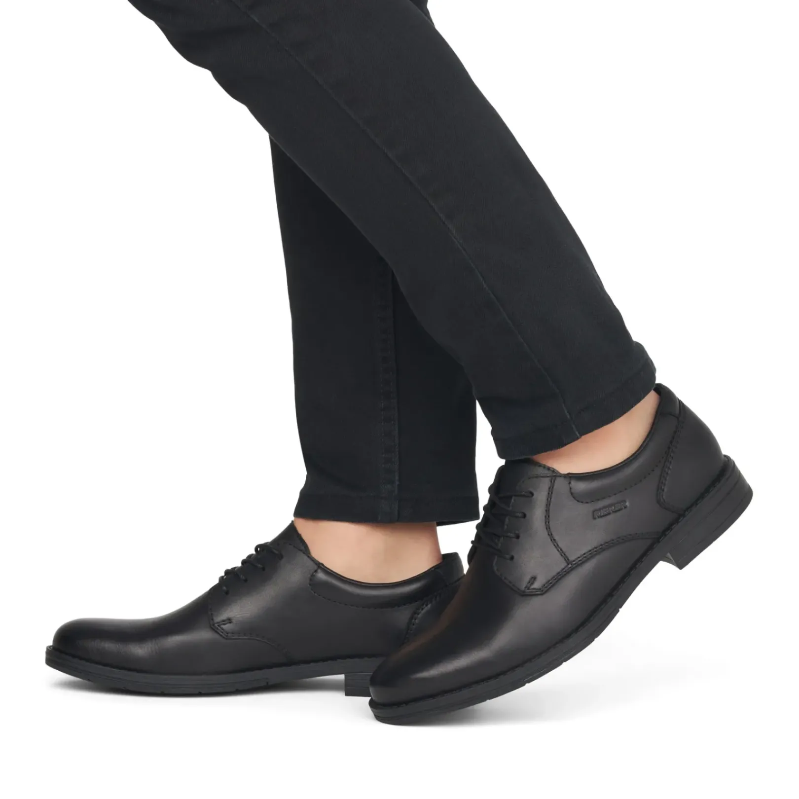 Outlet Rieker Meskie Sznurowane Buty W Kolorze Ciemnej Czerni