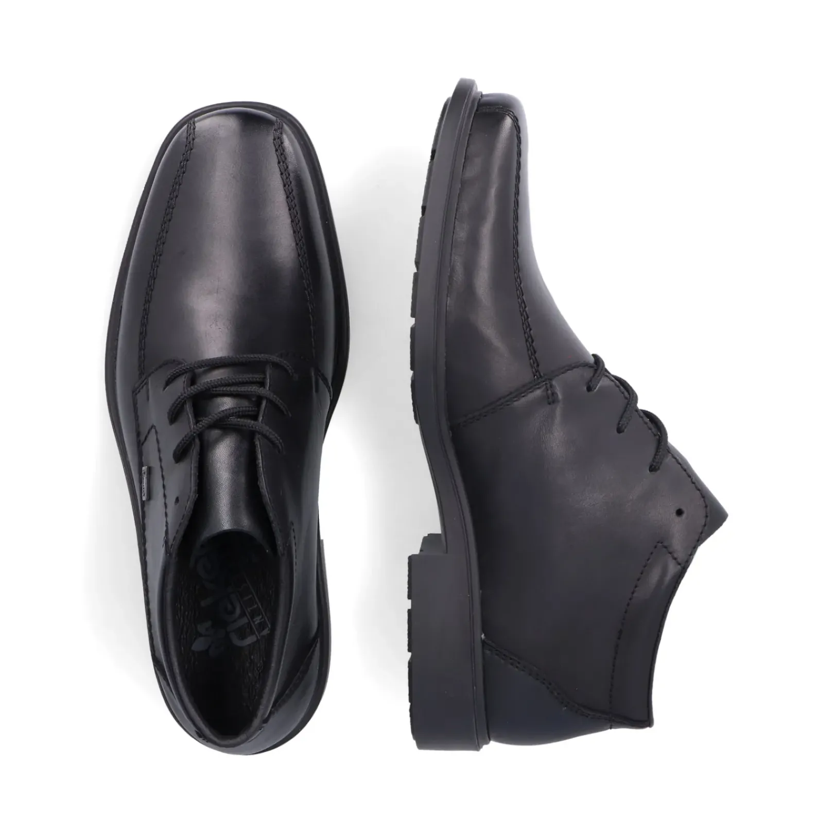 Fashion Rieker Meskie Sznurowane Buty W Kolorze Czarnym, Blyszczacym