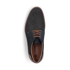 Fashion Rieker Meskie Sznurowane Buty W Kolorze Stalowoniebieskim