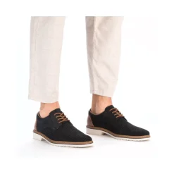 Fashion Rieker Meskie Sznurowane Buty W Kolorze Stalowoniebieskim