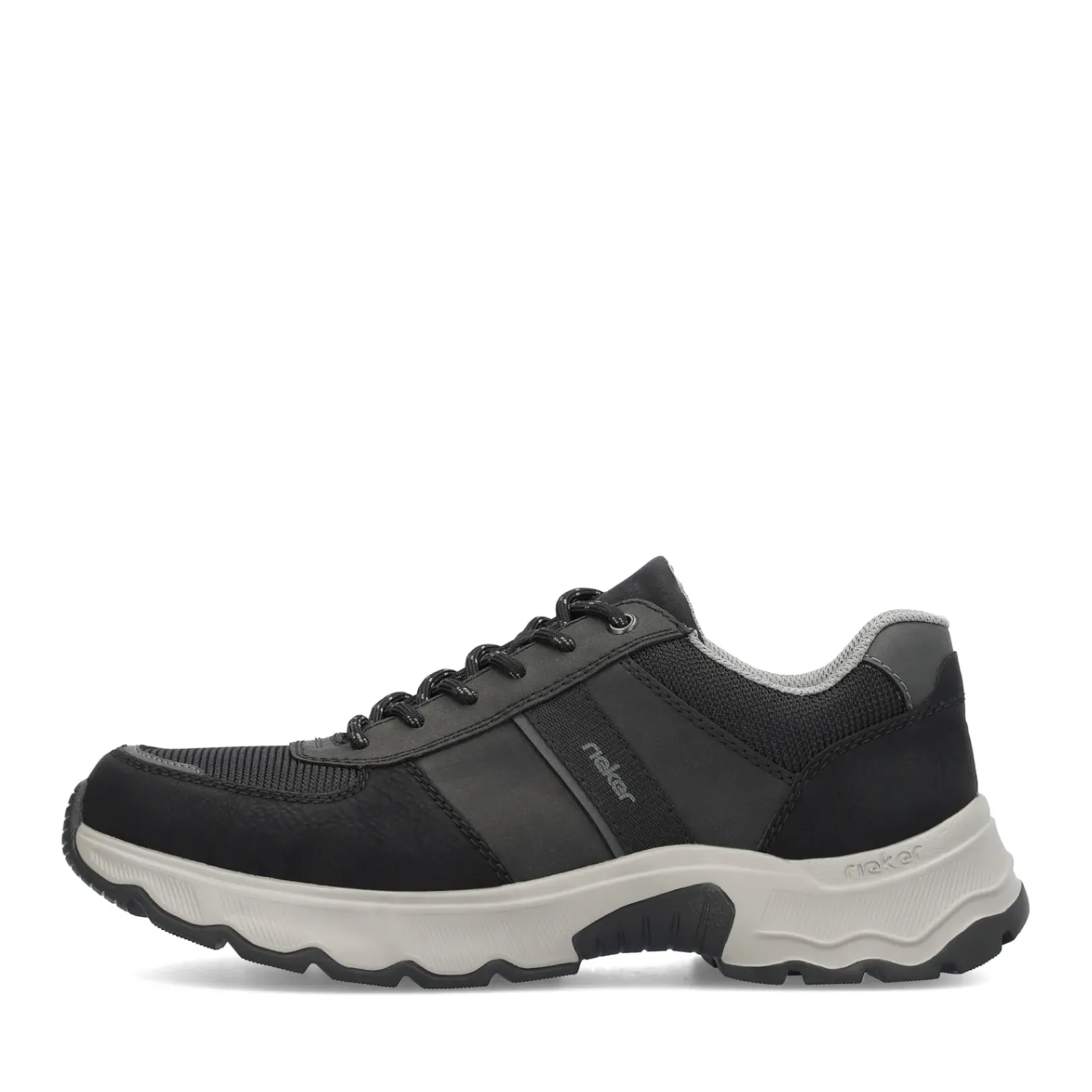 Fashion Rieker Meskie Sznurowane Buty W Kolorze Asfaltowo-Czarnym