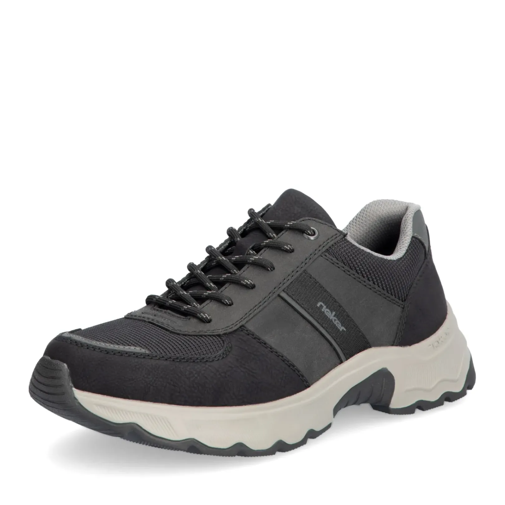 Fashion Rieker Meskie Sznurowane Buty W Kolorze Asfaltowo-Czarnym