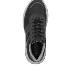 Fashion Rieker Meskie Sznurowane Buty W Kolorze Asfaltowo-Czarnym
