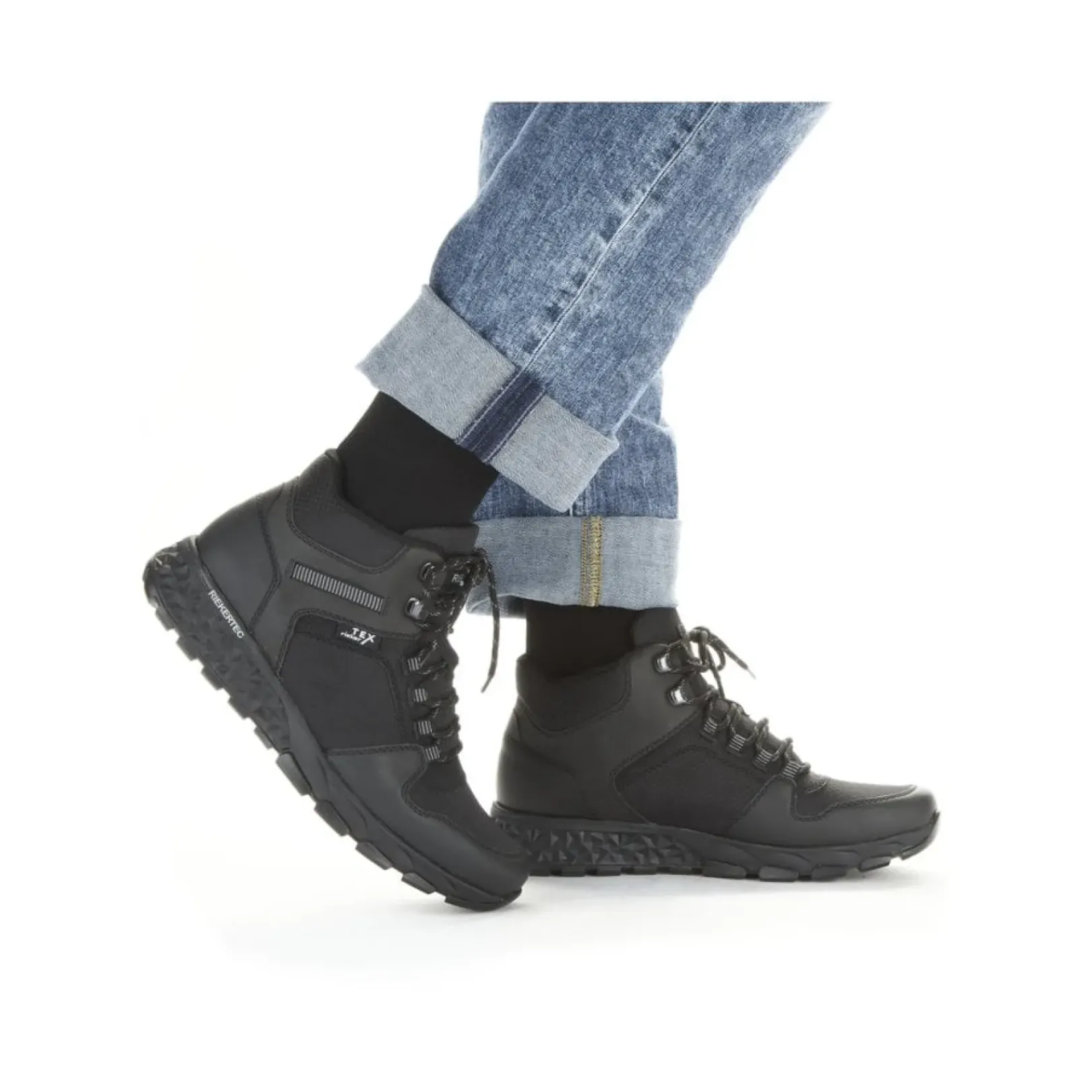 Sale Rieker Meskie Sznurowane Buty W Kolorze Kruczoczarnym