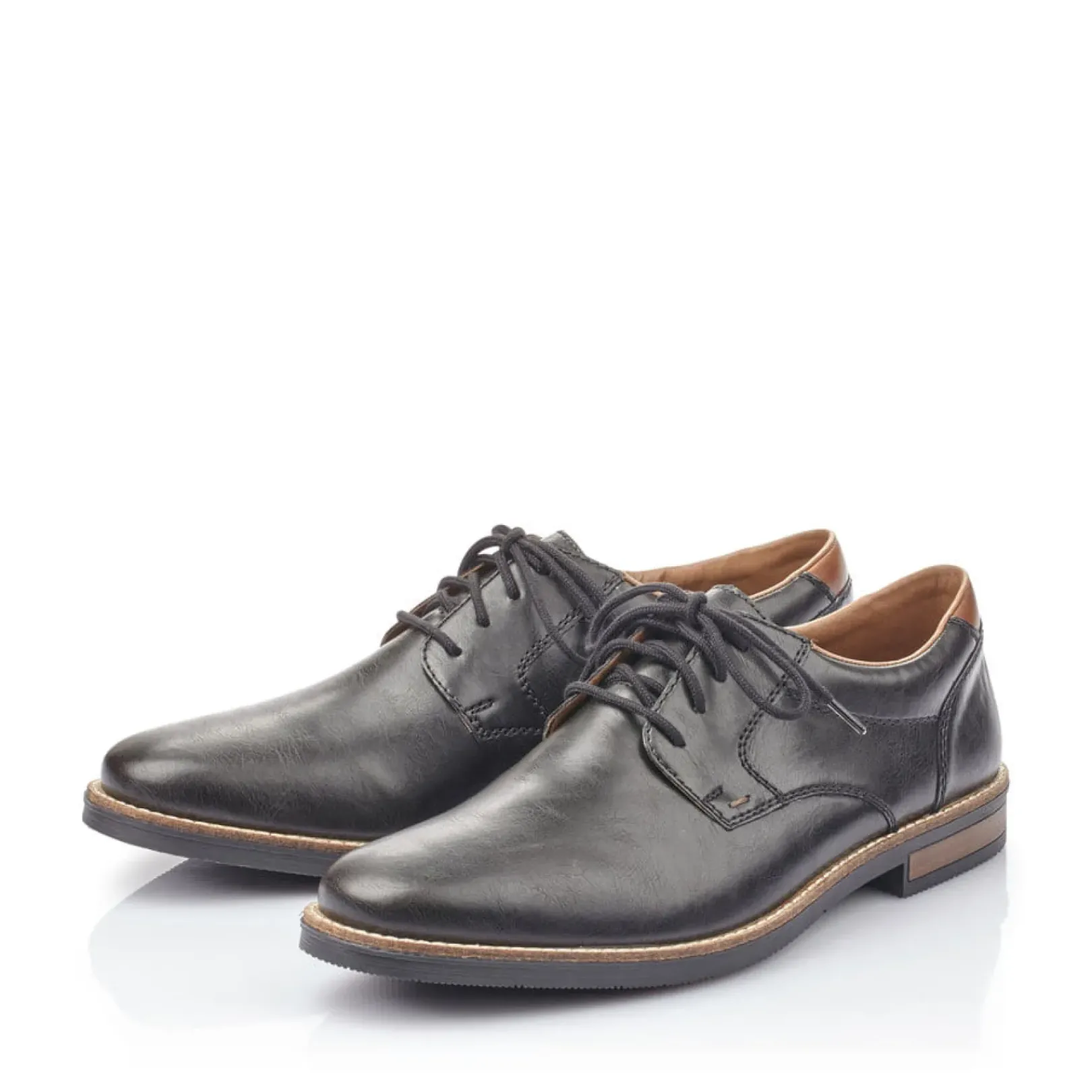 Sale Rieker Meskie Sznurowane Buty W Kolorze Czarnym, Blyszczacym
