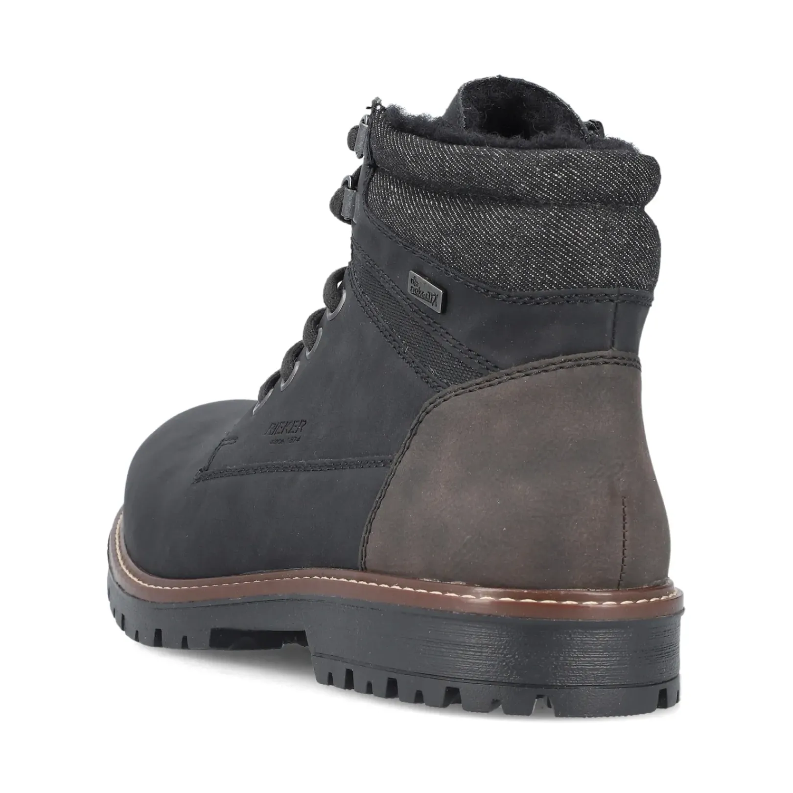Discount Rieker Meskie Sznurowane Buty , Asfaltowe, Czarne