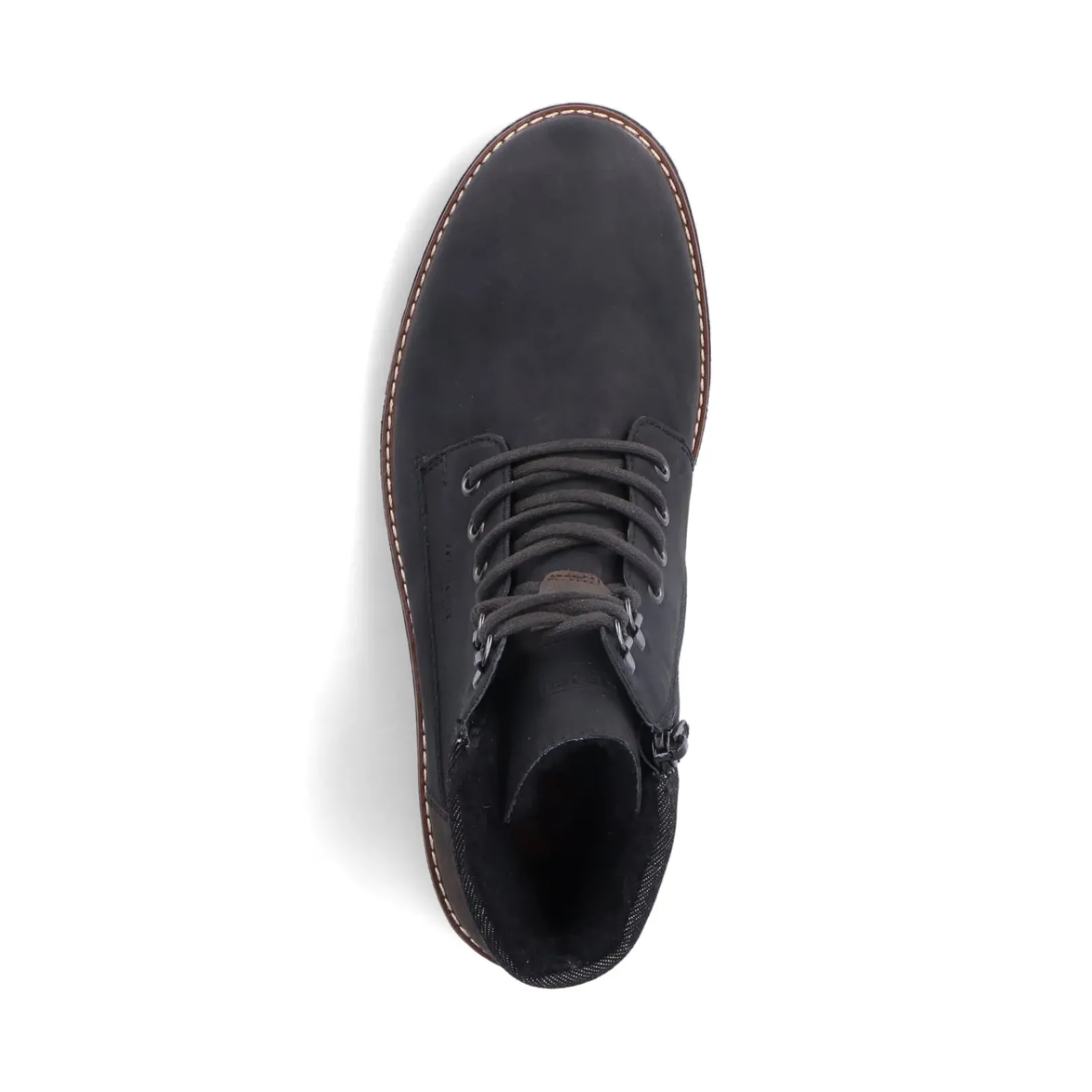 Discount Rieker Meskie Sznurowane Buty , Asfaltowe, Czarne