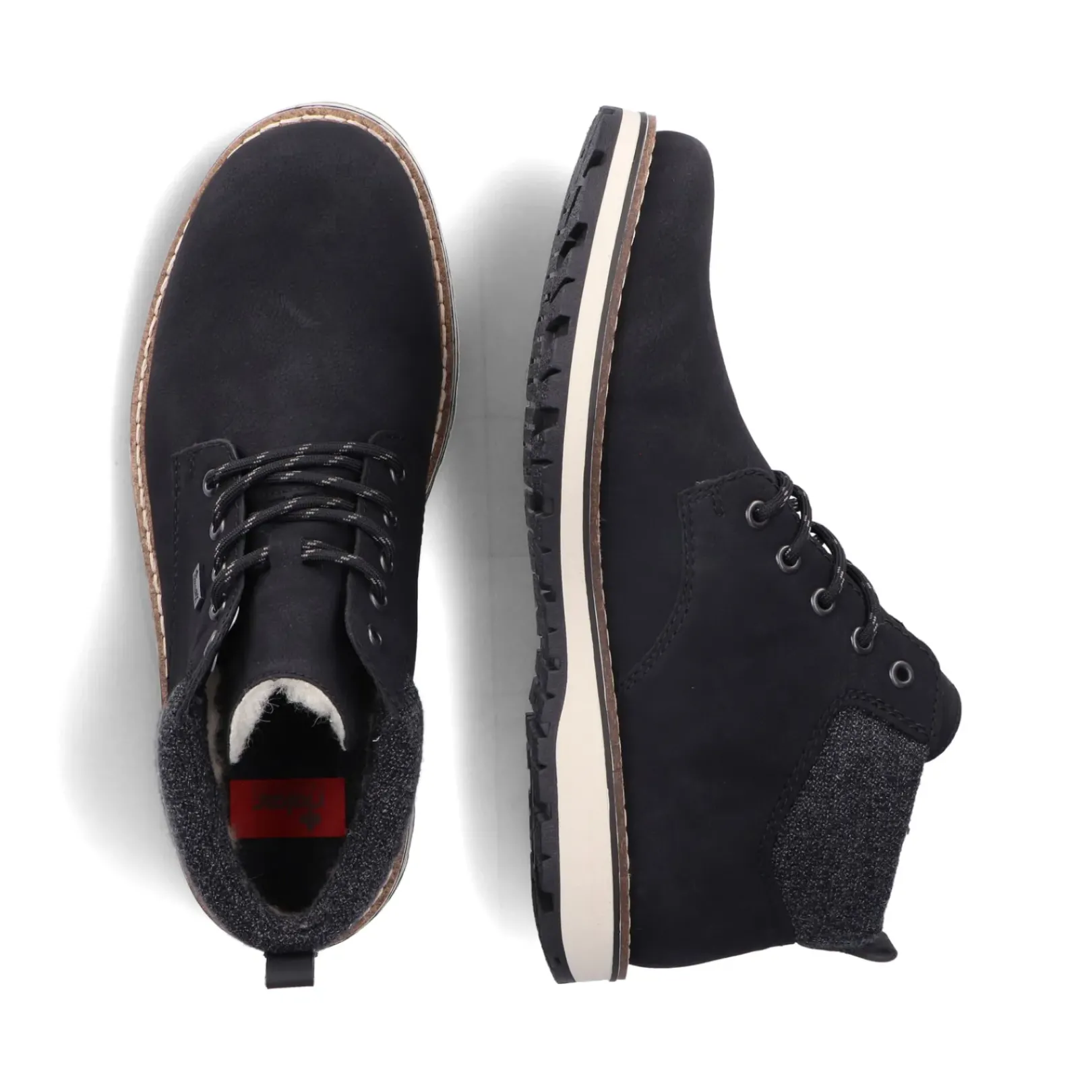 Discount Rieker Meskie Sznurowane Buty W Kolorze Miejskim W Kolorze Czarnym