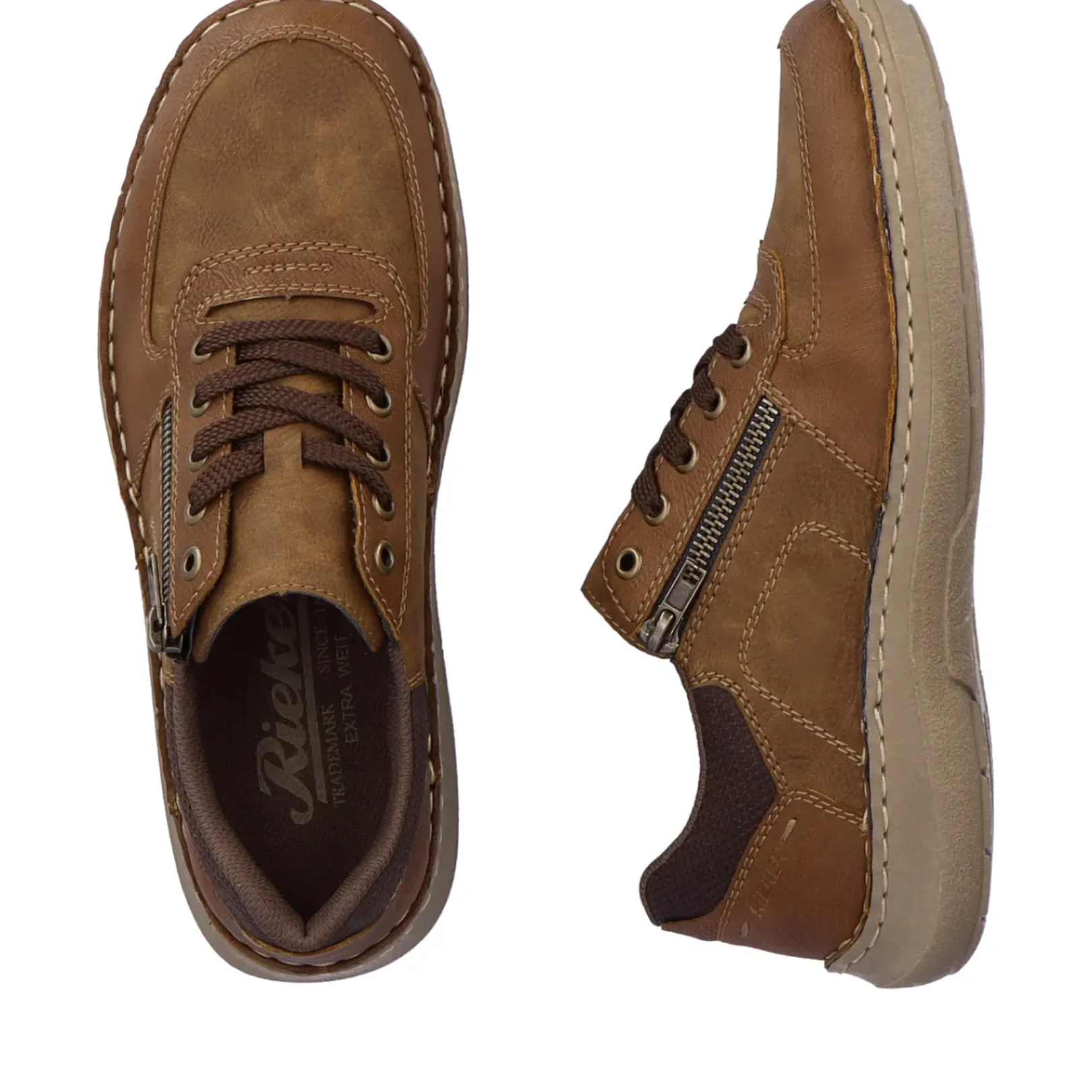 Outlet Rieker Meskie Sznurowane Buty W Kolorze Kawowego Brazu