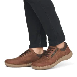 Outlet Rieker Meskie Sznurowane Buty W Kolorze Kawowego Brazu