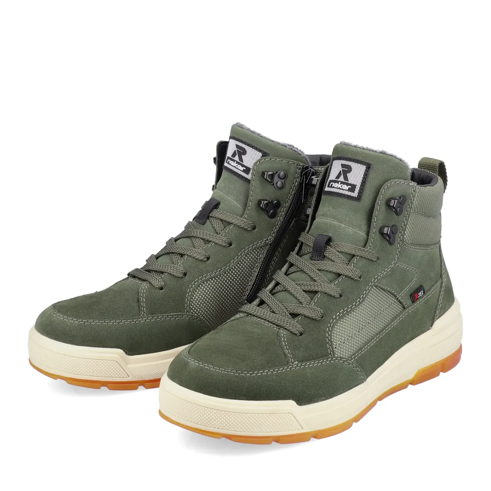 Outlet Rieker Meskie Tenisowki High Khaki W Kolorze Zielonym